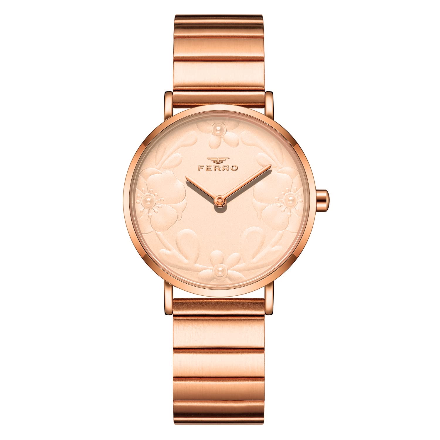 Ferro Analog Rose Gold Dial Womens Watch-F40074-05 (B09RWL7WXN) Amazon Price History, Amazon Price Tracker