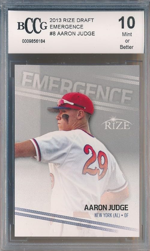 Aaron Judge 2013 Leaf Rize Emergence New York Yankees Baseball ROOKIE Card Graded HIGH BECKETT 10 MINT! Awesome HIGH GRADE ROOKIE Card of Yankees Home Run Hitting Superstar!