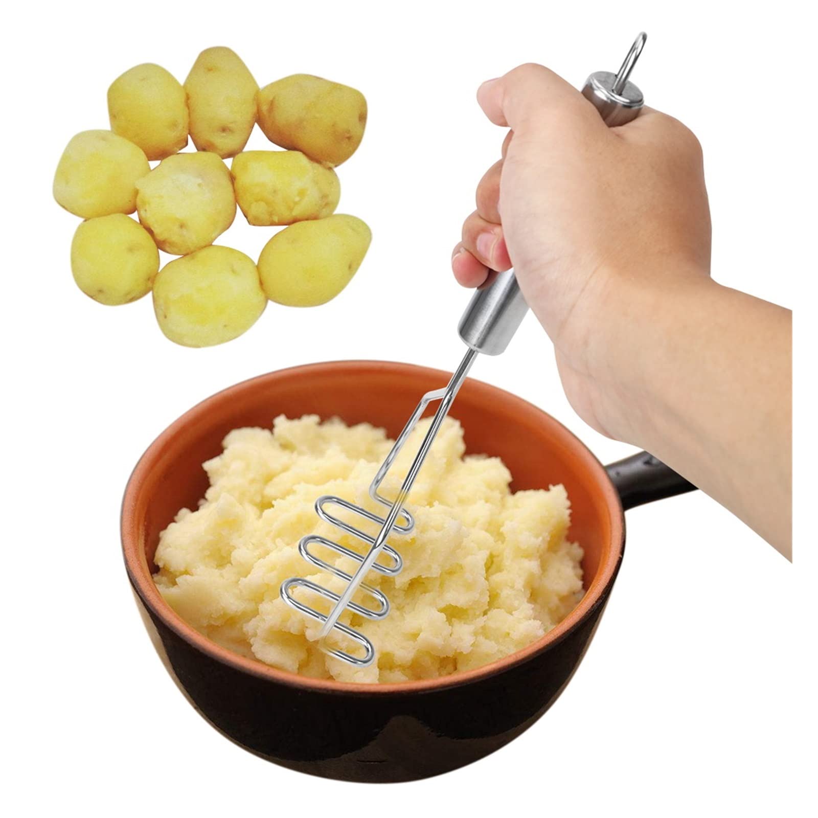 Kartoffelstampfer, langlebiges Küchenwerkzeug, Wellenform aus Edelstahl, Kartoffelstampfer