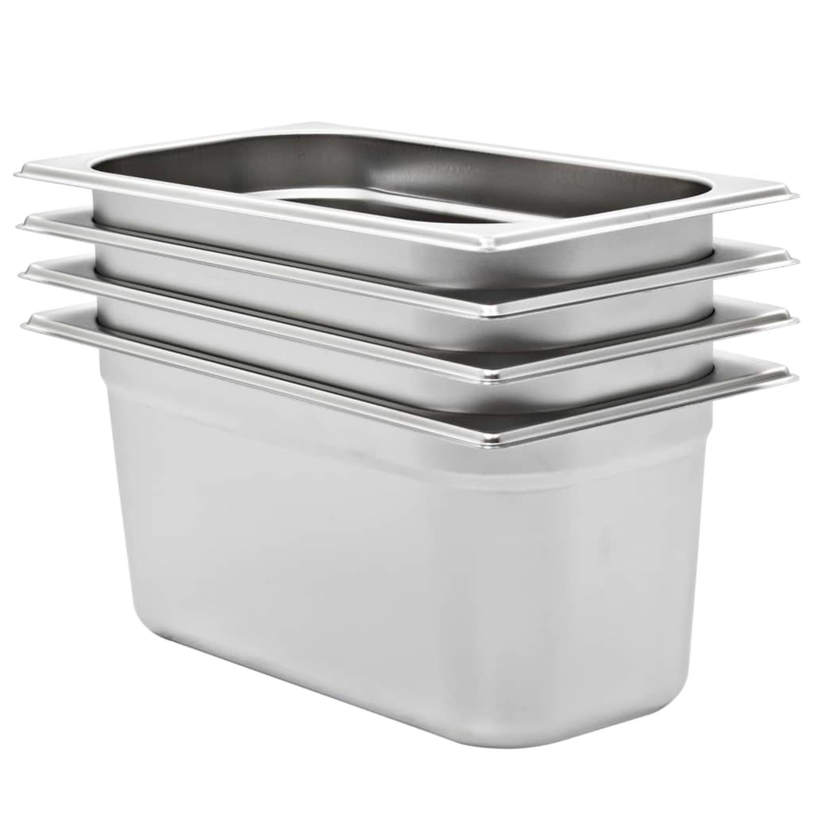 Gastronorm GN 1/1 150 mm in Acciaio Inox antiruggine Facile da Pulire Lavabile in lavastoviglie Contenitore per Alimenti Utensili da Cucina Vassoio Porta Snack