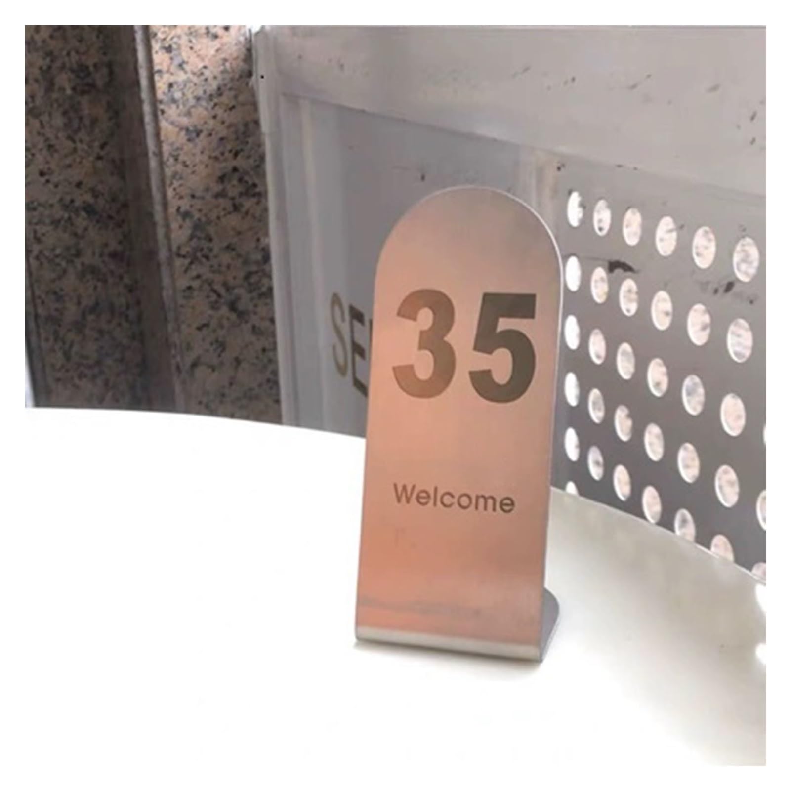 Numéro de Table Porte-Cartes De Visite pour Bureau, Métal Elégant Cartes De Table/Porte-numéros De Table, Mariage Fête Utilisation Lors D'événements Au Restaurant(1-50(5X5X12CM))