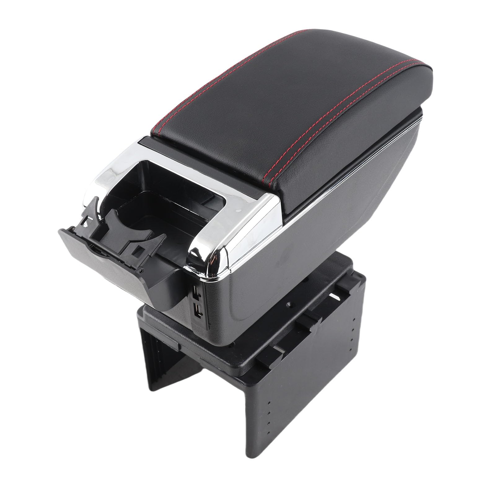 LiebeWH Uniwersalny Organizer na konsolę środkową Samochodu, Regulowany Podłokietnik ABS z Portem USB, Dodatkowy Schowek 210 X 185 X 120 Mm dla Kierowców Ciężarówek SUV Sedan Codzienne Dojazdy do