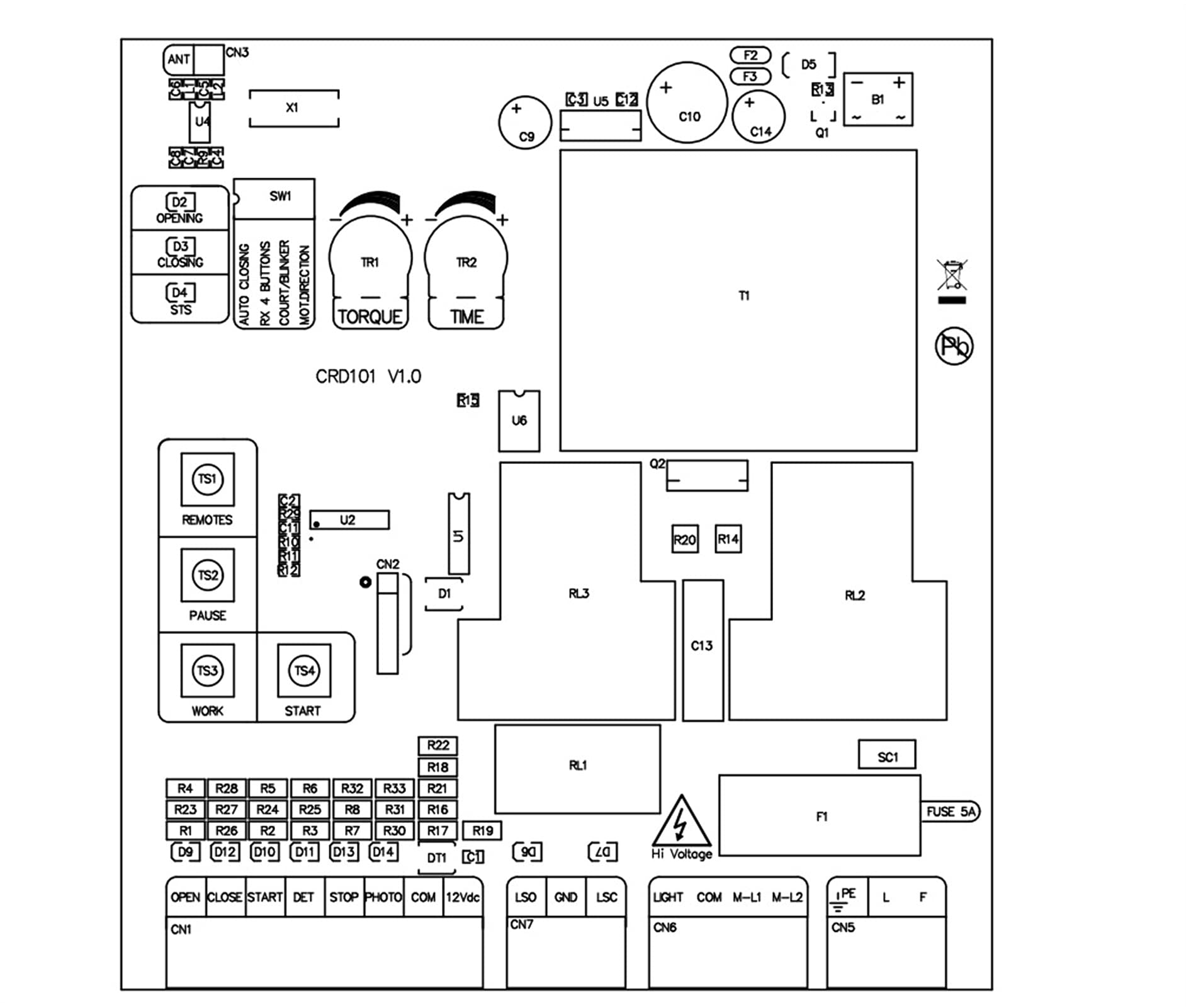 Automatyczne Samozamykacze, Karta Obwodu Sterownika Bramowego Sterownik Karty Elektronicznej Do Przesuwnego Otwieracza Bramy 110V Lub 22 0V AC. Model(8 remote)