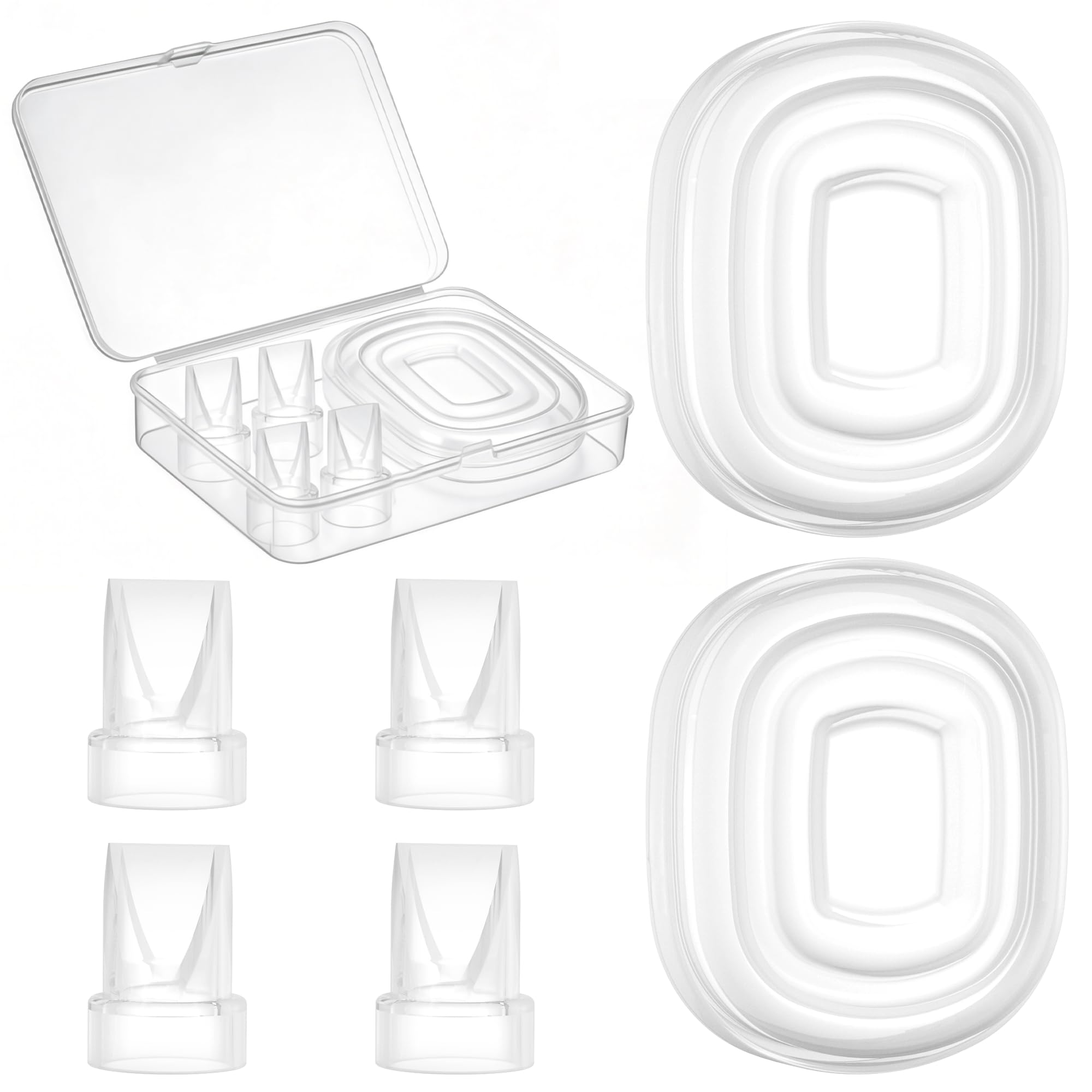 Replacement Parts Compatible with KISSBOBO K5 Electric Breast Pump, 2 Diaphragms and 4 Duckbill Valves, Breast Pump Accessories for Baby Feeding, BPA-Free Silicone Spare Parts with Storage Box