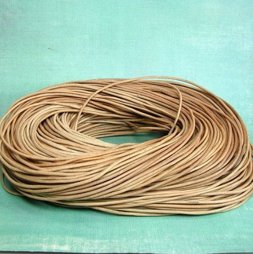 BeadsTreasure 15 Ft of Pery Genuine Leather Cord Round 2 mm Diameter.