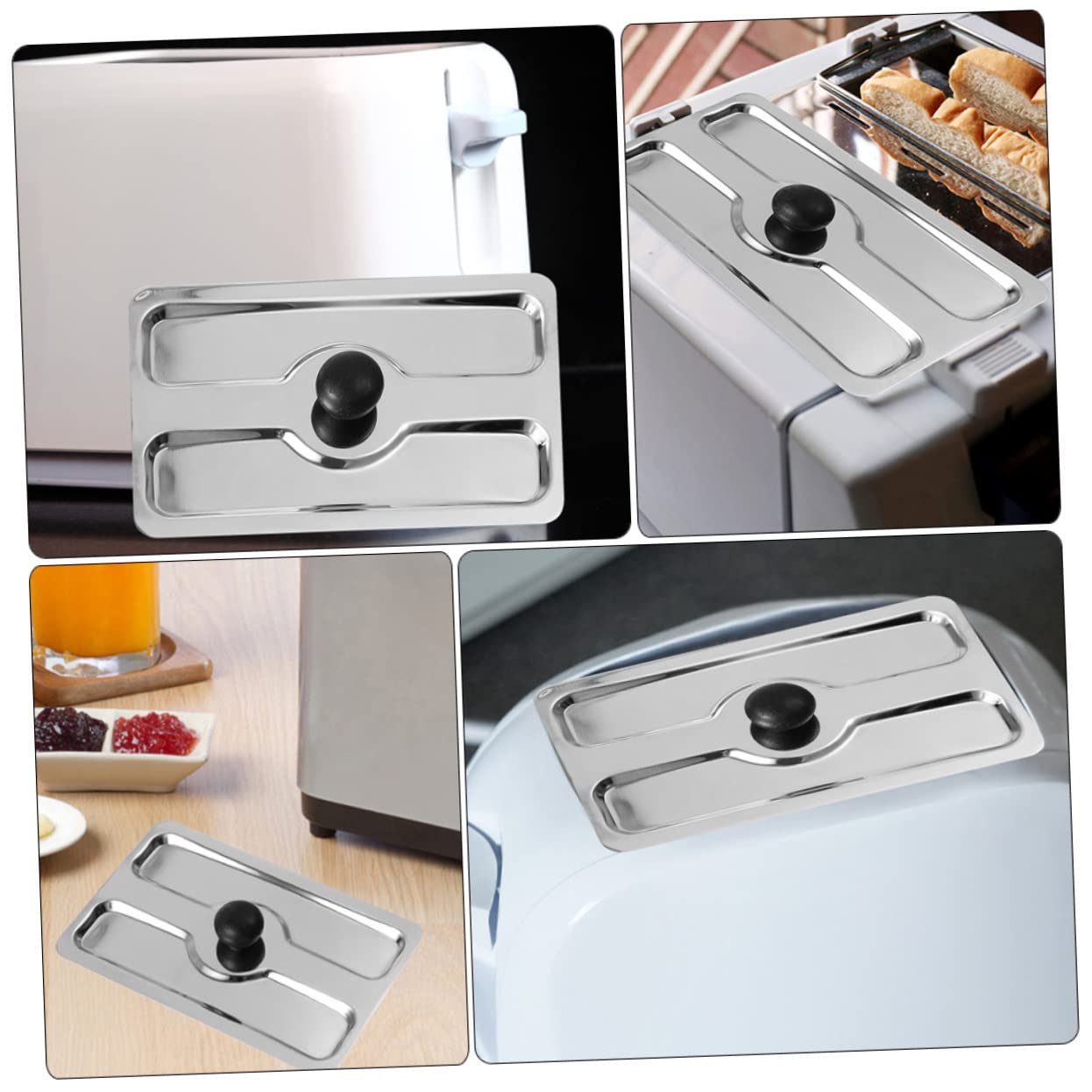ULTECHNOVO Cubierta para Tostadora Automática de Acero Inoxidable, 2 Unidades, Reutilizable y Resistente, Protector de Cocina Eléctrica Hogar