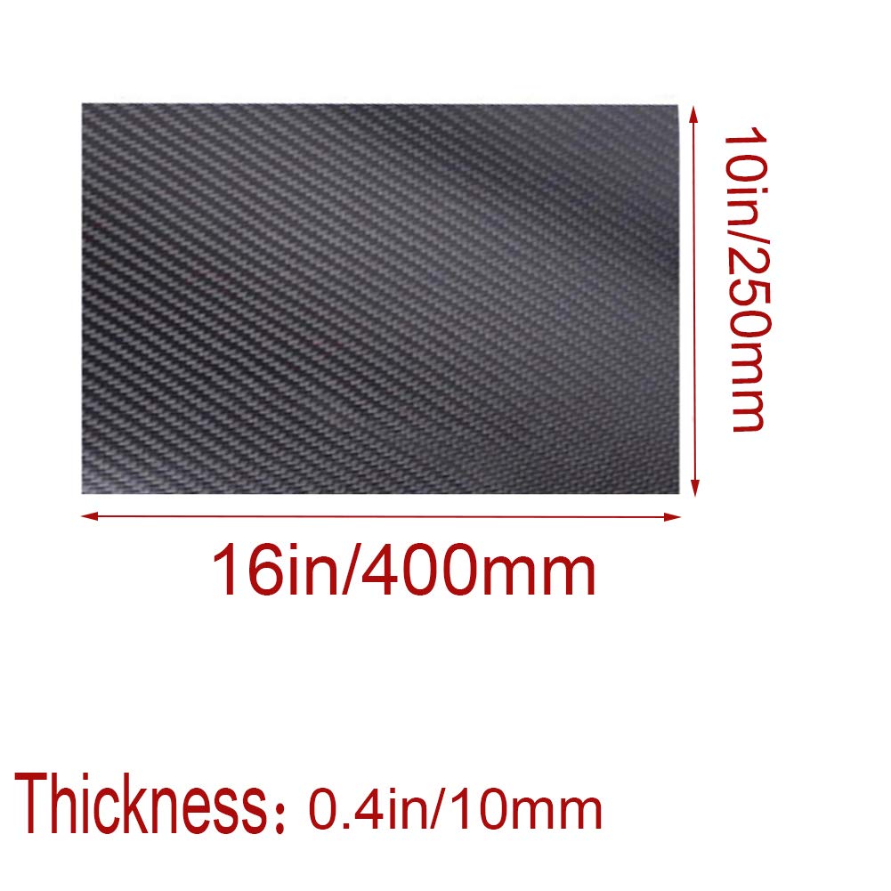 Panel 3K Sztywny laminat Quadcopter Multicopter Twill Matowy 400mm x 250mm Do Cięcia(Thickness10mm)