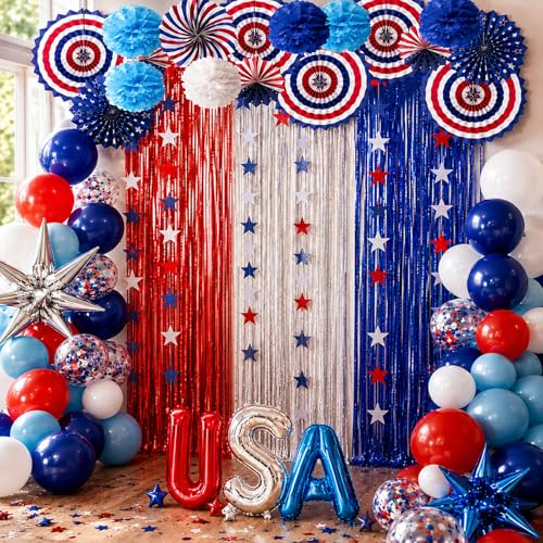 Labor Day Decorations Set, Red White and Blue Decorations with