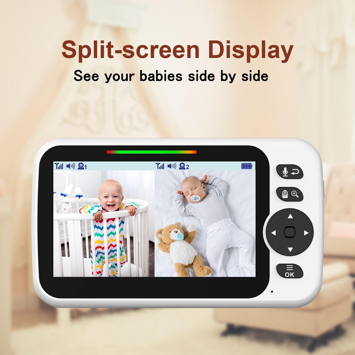 Monitor Blemil Baby 5 Pollici Con 2 Camere Audio Two-Way - Dettaglio