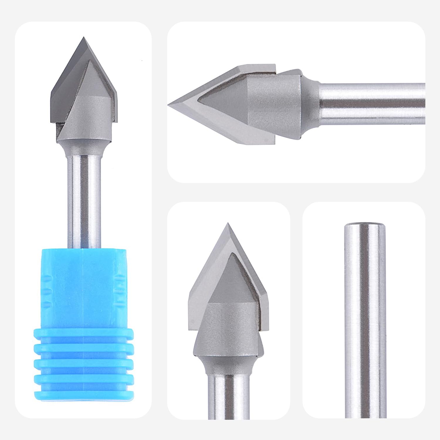 Fresa Smusso 60° Carburo Tungsteno - 3 Flauti, Gambo 6mm, Rivestito TiAlN - Foto 8