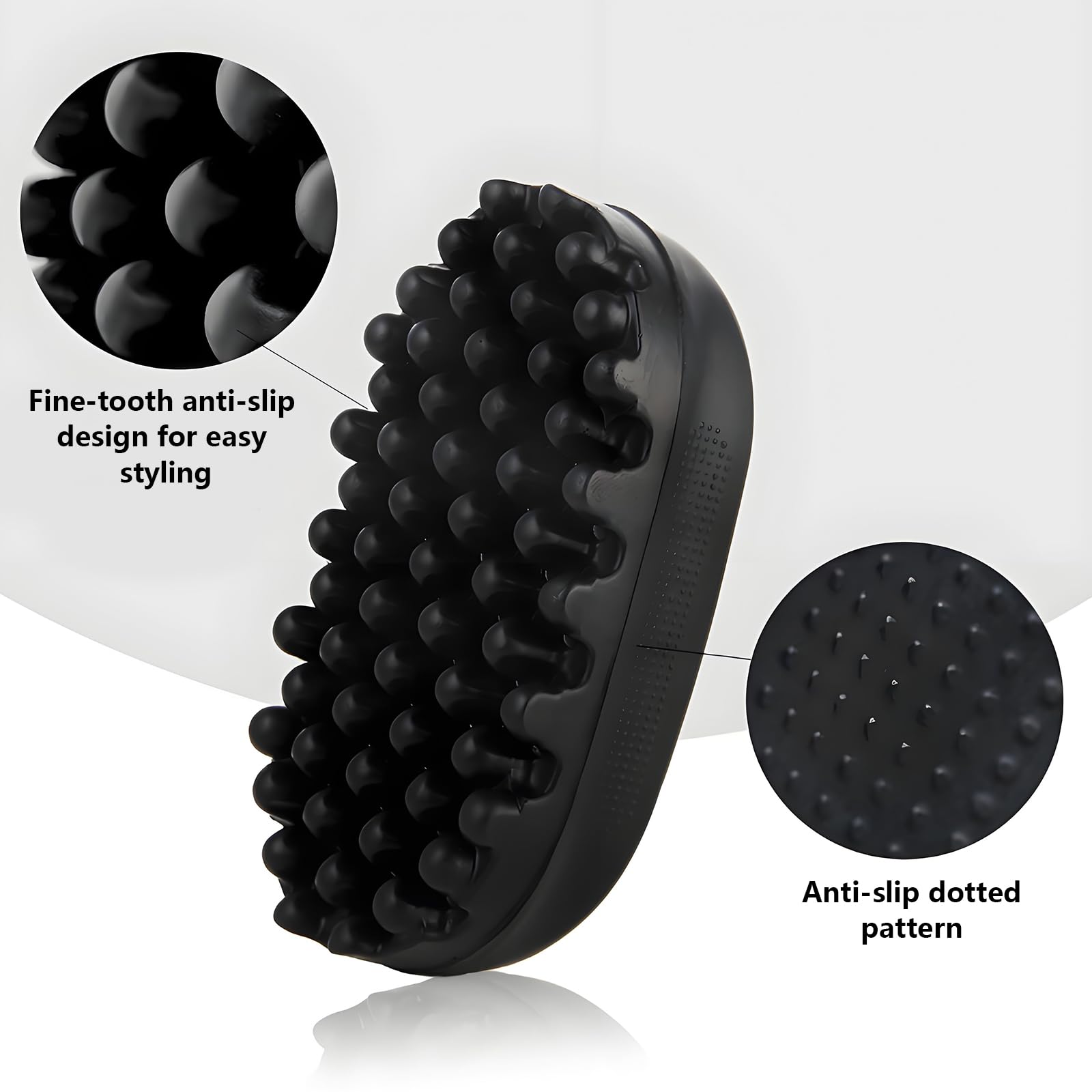 Gummi-Lockenbürste, hochwertiges Twist-Werkzeug für Afro-Haar, ideal für lockiges, gewickeltes 4C-Haar, schnelles und einfaches Styling, Schwarz