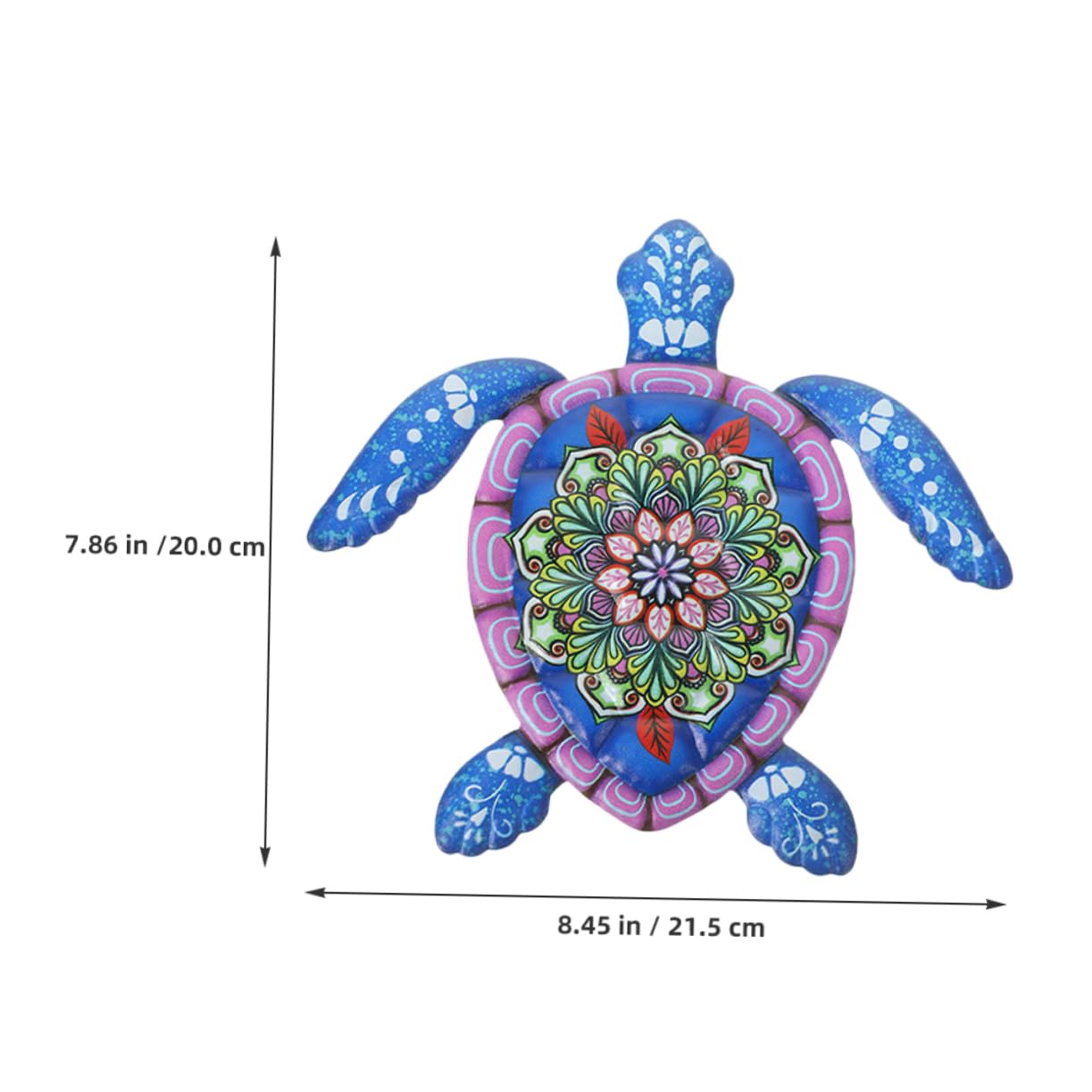 MUSISALY Schildkröten Wanddeko 2 Stück aus Eisen, Farbig für Gartenzaun | Rostbeständig, Lichtbeständig, für Garten und Park, Dekorative Wandskulpturen