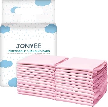 Basics Dog and Puppy Pee Pads with 4-Layer Leak-Proof and Quick-Dry Design for Potty Training, 13 x 17 Ultra Absorbent Disposable Changing Pads for Small Pets -Pink25 Count