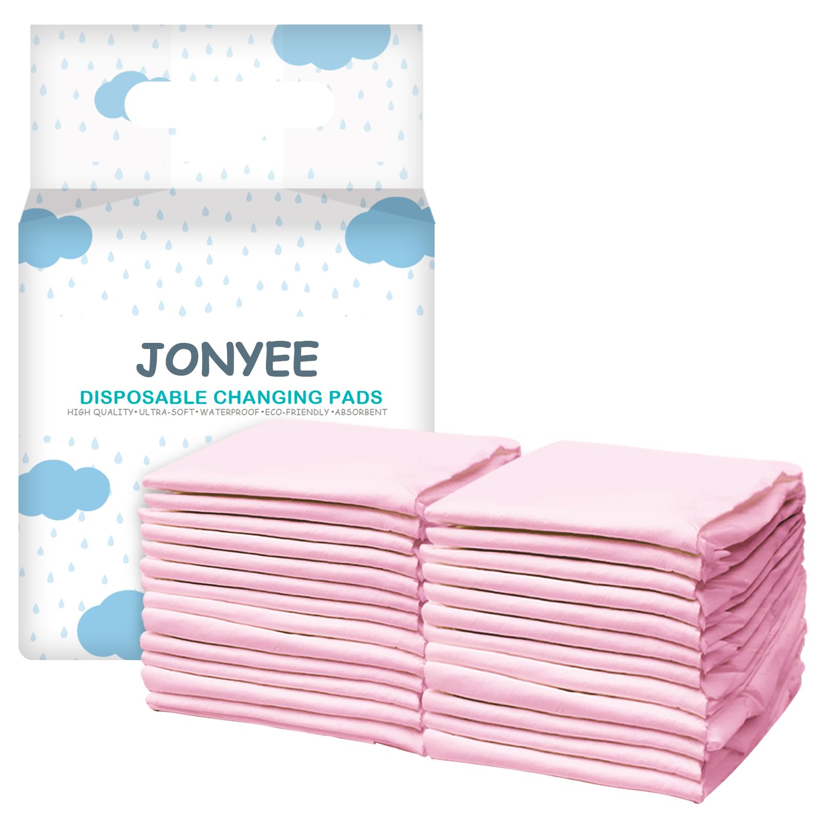 JONYEE Basics Dog and Puppy Pee Pads with 4-Layer Leak-Proof and Quick-Dry Design for Potty Training, 13” x 17” Ultra Absorbent Disposable Changing