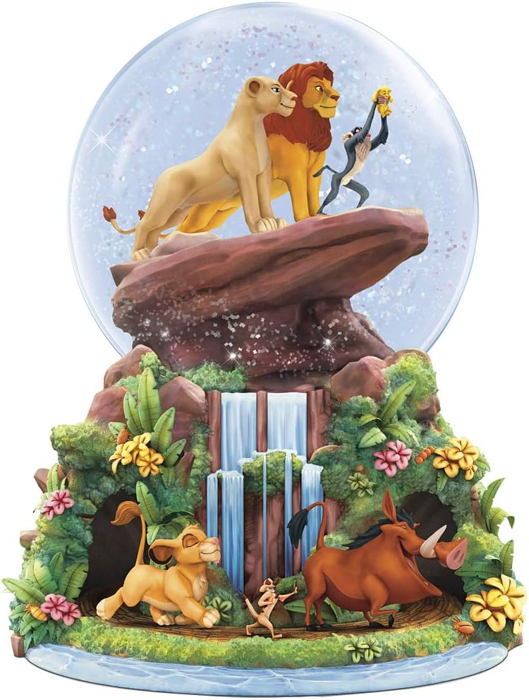 Bradford Exchange Lion King Musical Glitter Globe - Simba Nala Rafiki