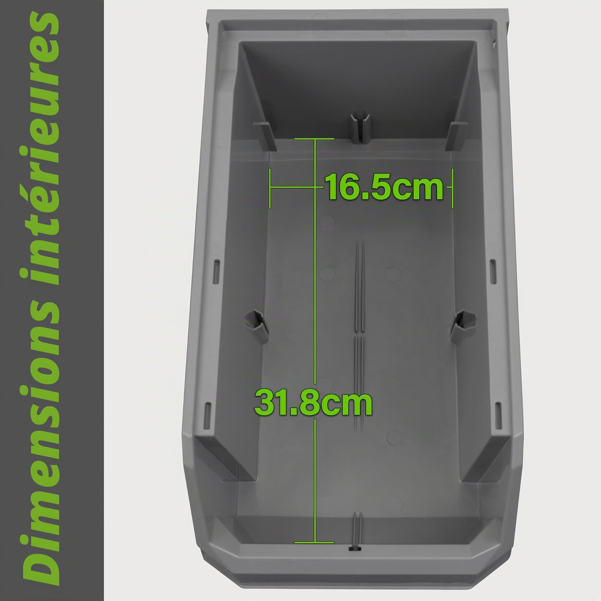 ReadySpace Lot de 6 récipients en plastique pour organiser et ranger les placards, la cuisine, le bureau, les jouets ou le garde-manger, grand, blanc