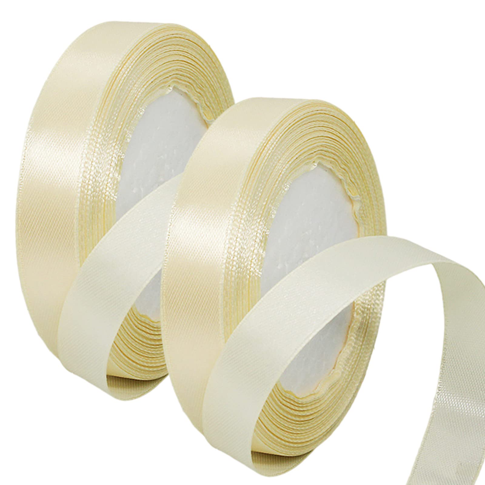 50mm Wide White Ribbon Thick Wedding Car Ribbon 22m, 2 inch Thick White Satin Ribbon for Gift Wrapping Wedding Car Christmas Birthday Cake Hair Bow Florist Bouquet Crafts Decorations — view 7