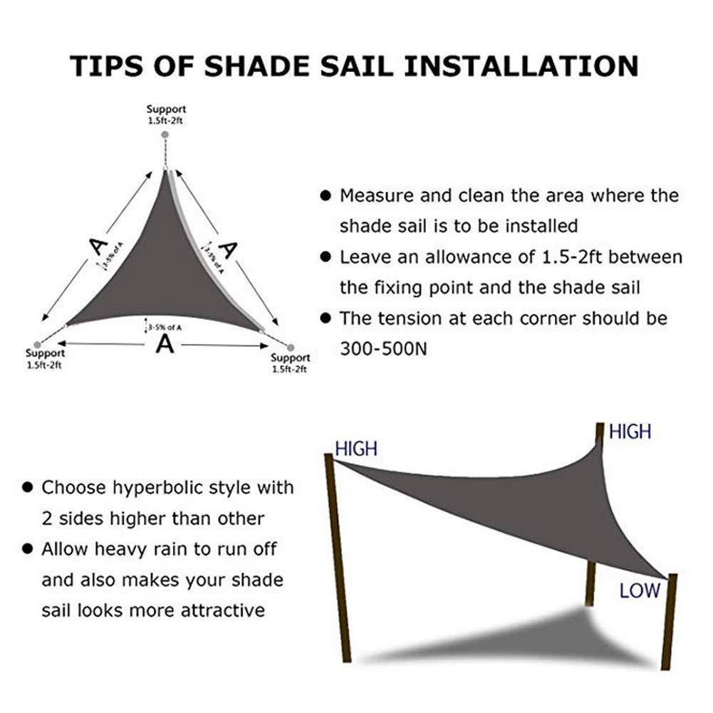 LZQpearl Vela Triangolare per Tende da Sole, Patio Esterno per Piscine All'aperto, Tettoia per Tenda da Sole Impermeabile Anti-UV 98%, Varie Misure, Facile da Pulire (Beige,4 x 4 x 5.7)