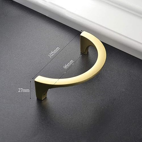 Miniatura 4 de 2 pares de manijas para gabinete, elegantes manijas de cobre dorado con doble agujero para cajones, armarios, armarios de TV