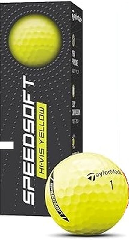 TaylorMade SpeedSoft Golf Balls (Hi-Vis Yellow, 3pk) 1 Sleeve 2024
