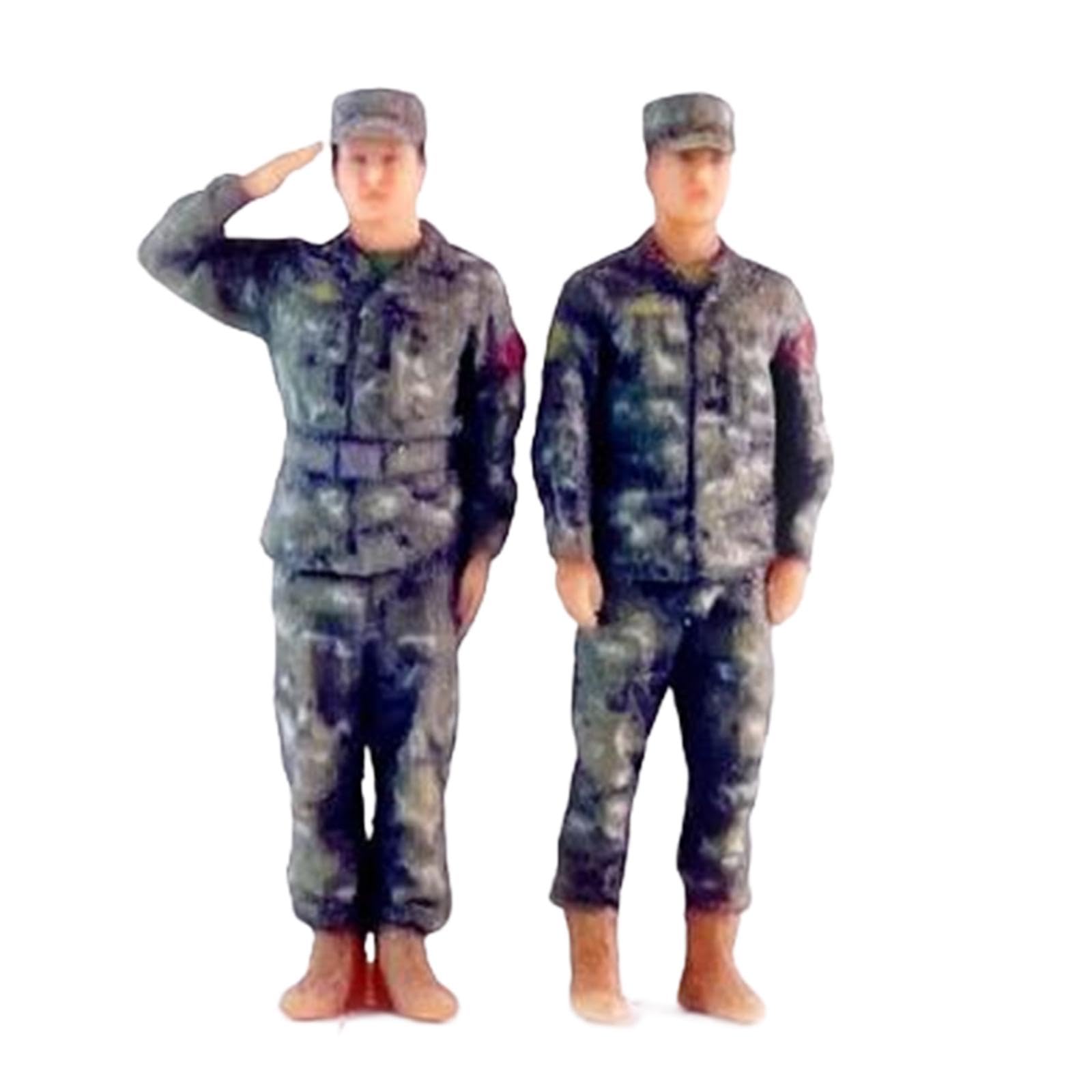 2 Pieces 1/64 Scale Men Figure Tiny People DIY Scene Diorama Micro Landscape-image-35