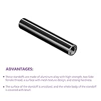 Vista 4 de DMiotech Paquete de 10 columnas espaciadoras de aluminio M3x50mm Separadores redondos Espaciadores Modelo Espaciado Tornillo Poste para RC, Negro