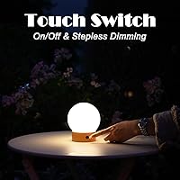 Vista 5 de Small Cute Cordless Table Lamp Rechargeable, Battery Operated Shower Lamp Waterproof, Touch Dimmable Globe Ambient Light for