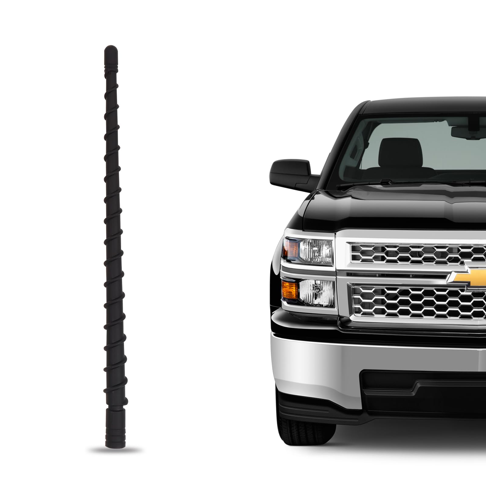 Jamscar Short Truck Antenna Compatible with Chevy Silverado 1500 2500 3500/ GMC Sierra 1999-2025, 13 Inch Rubber Antenna Accessories Replacement, Car