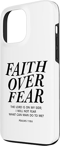 Vista 62 de Funda para iPhone 12 Pro Max Faith Over Fear Bible Verse Christian Religious Men Women