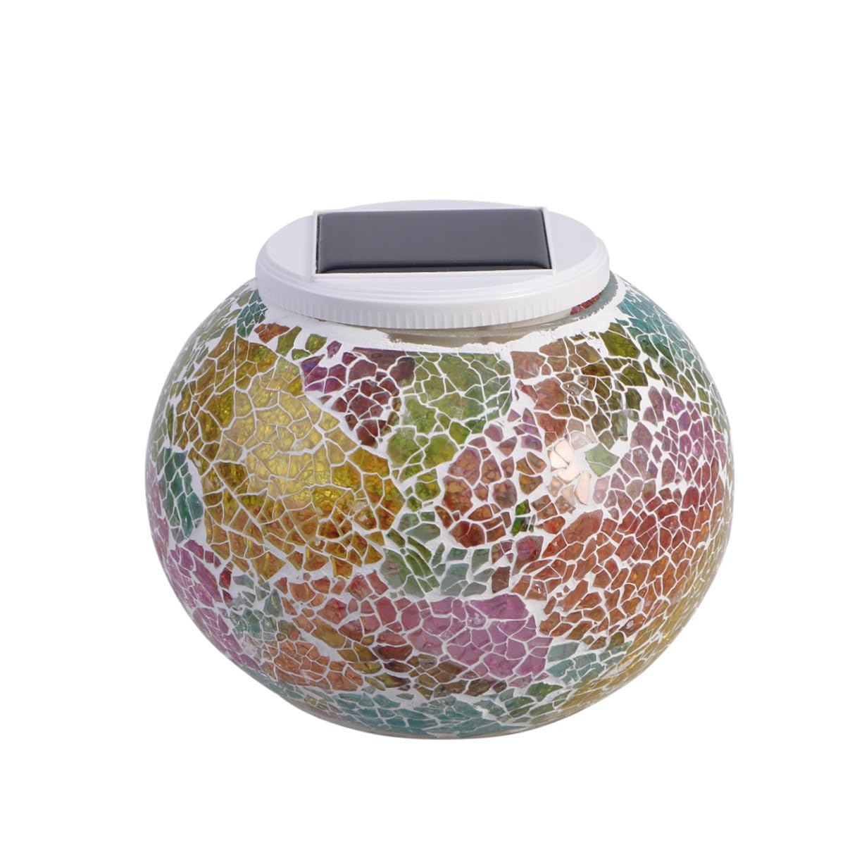 Kisangel Lampada Solare da Esterno in Vetro a Sfera Luce Colorata e Modalità Singola, Risparmio Energetico, per Giardino e Decorazioni Natalizie