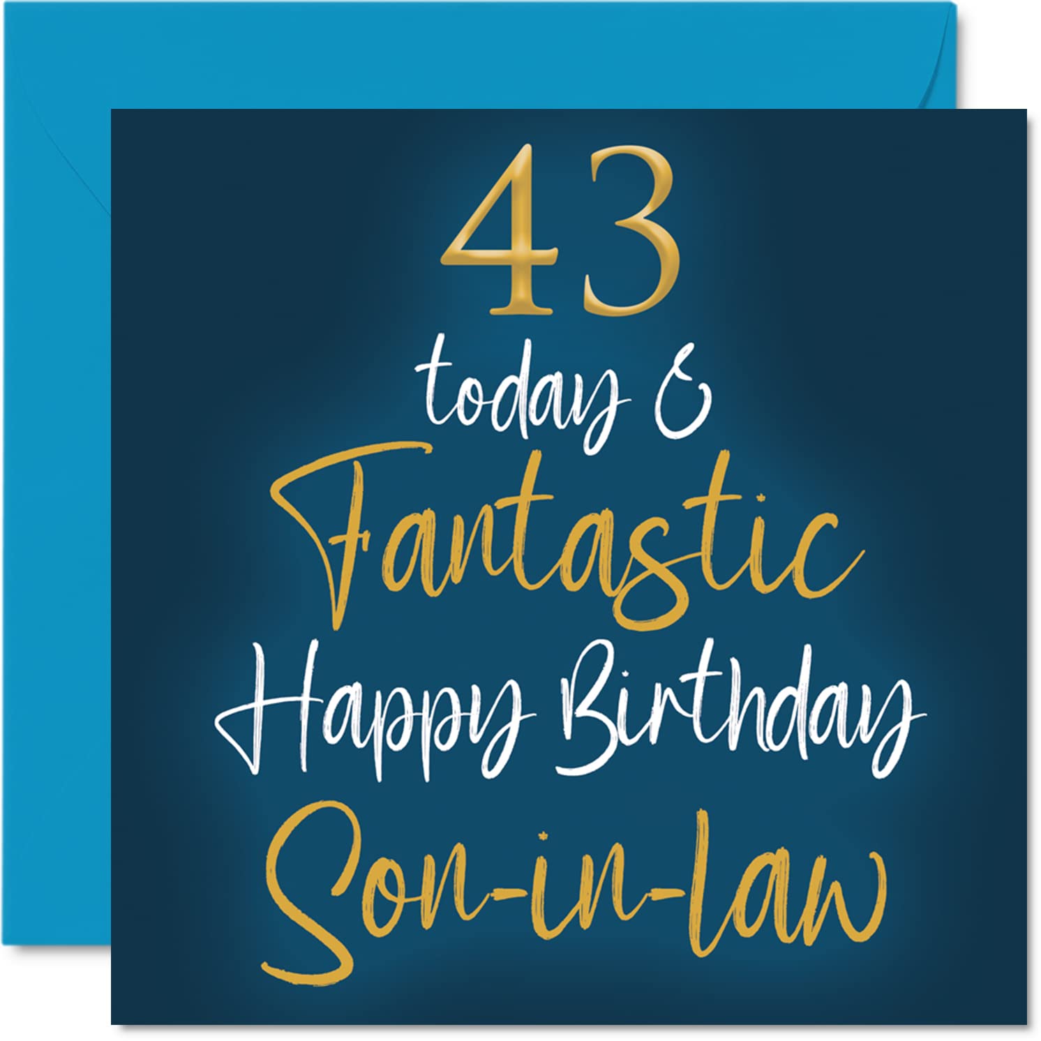 Stuff4 Fantastic 43rd Birthday Cards for Son-in-law - 43 Today & Fantastic - Happy Birthday Card for Son-in-law from in-laws, Son Birthday Gifts, 5.7