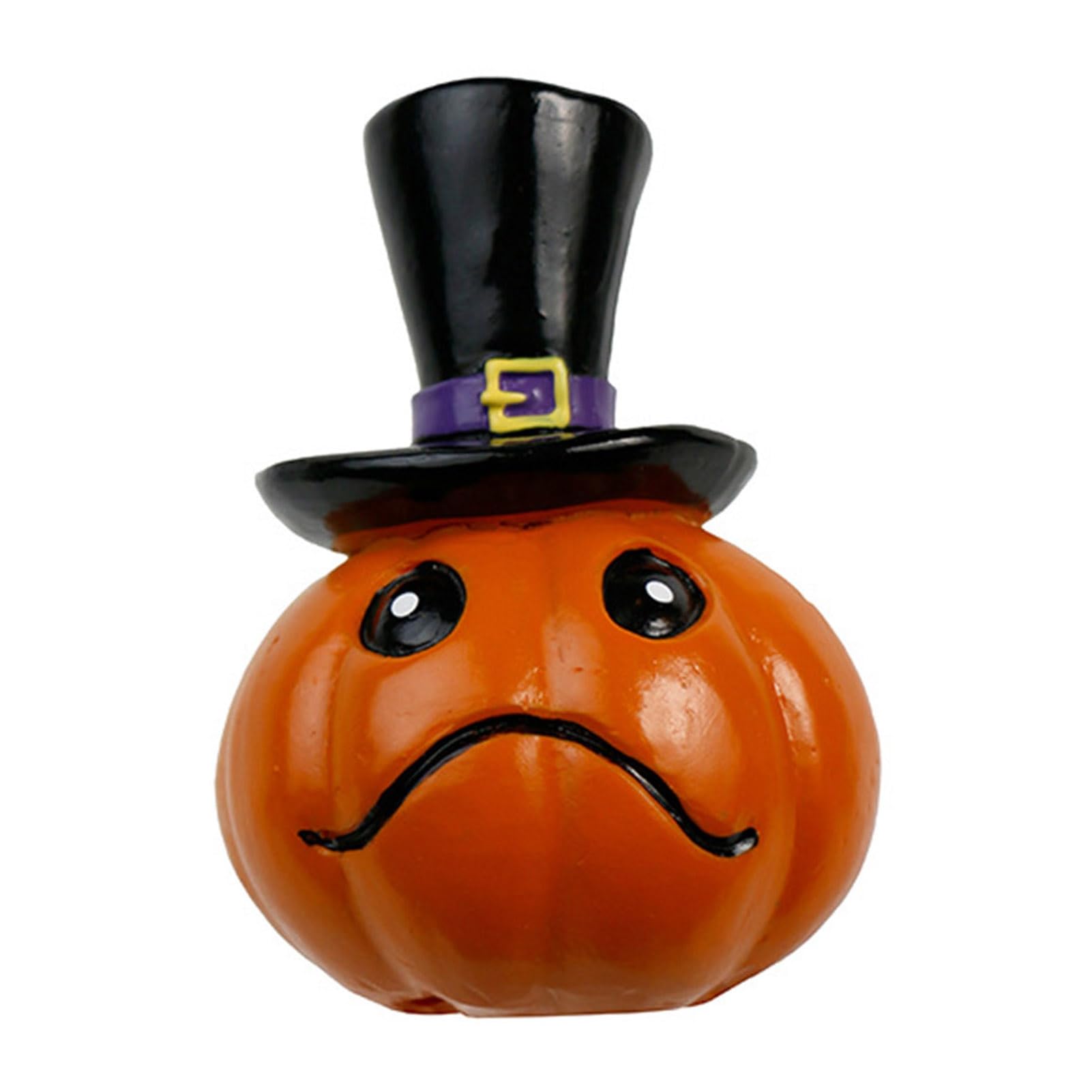 pidodou Halloween Pumpkin Statue Resin Spooky Face Figurine for Indoor Tabletop Tiered Tray Holiday Party Home Decor Whimsical Witch Hat Ornament Compact Festive Sculpture B