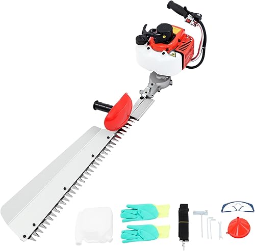 27.5 inch Gas-Powered Hedge Trimmer 2 Cycle, 22.5CC Single Edge Hedge Trimmer Handheld, Lightweight Garden Bush Trimmer Tool for Trimming Shrubs and Bushes