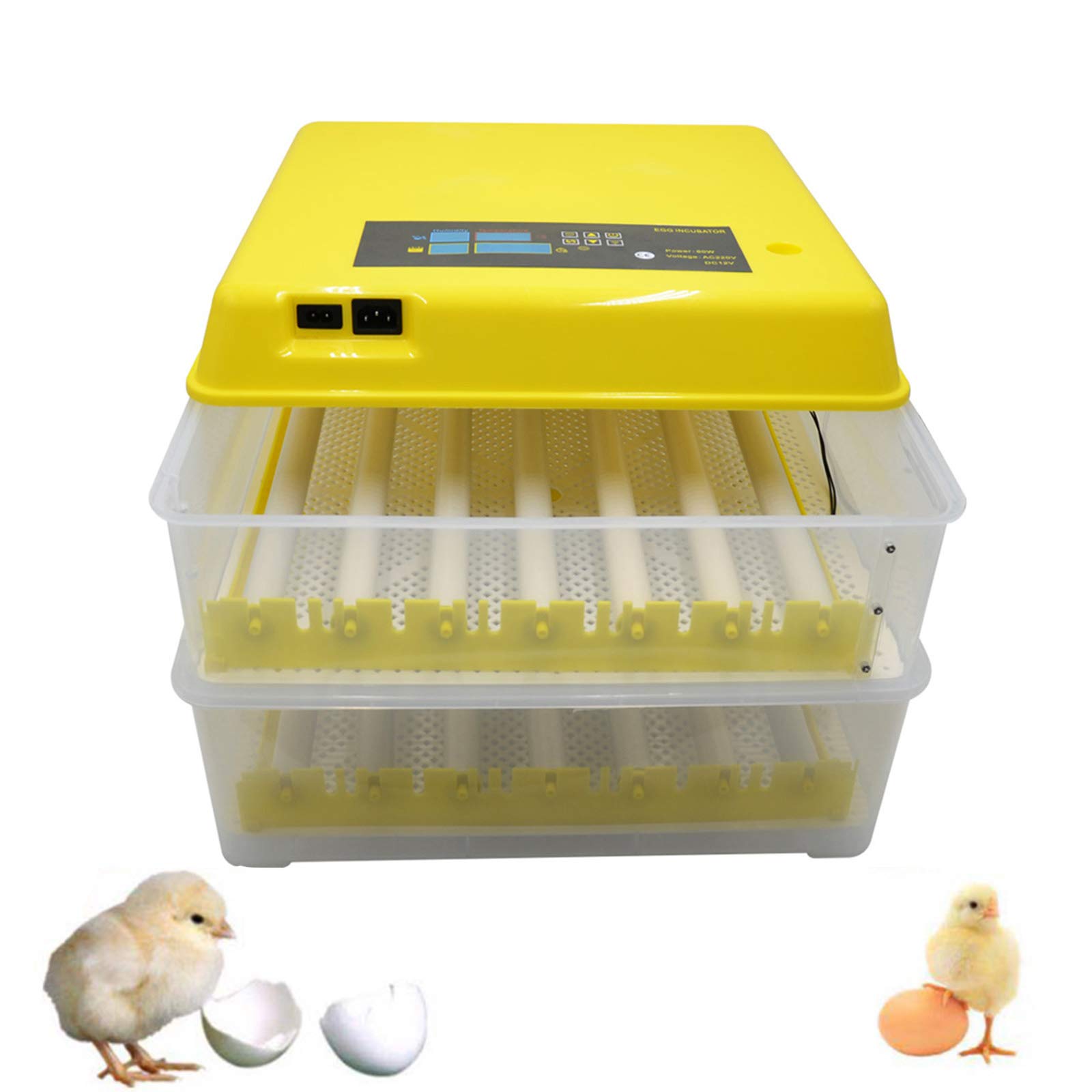 GUOZ 112 Chicken egg incubator automatic, 360° automatic egg turning Intelligent Digital Temperature Control Built-in Egg Candler for Chicken Duck Bird Quail,84