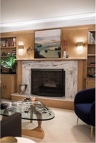 Miniatura 6 de Kichler Lighting Serene - Aplique de pared LED de 17 pulgadas con difusor de mica Vitro blanco texturizado en latón natural