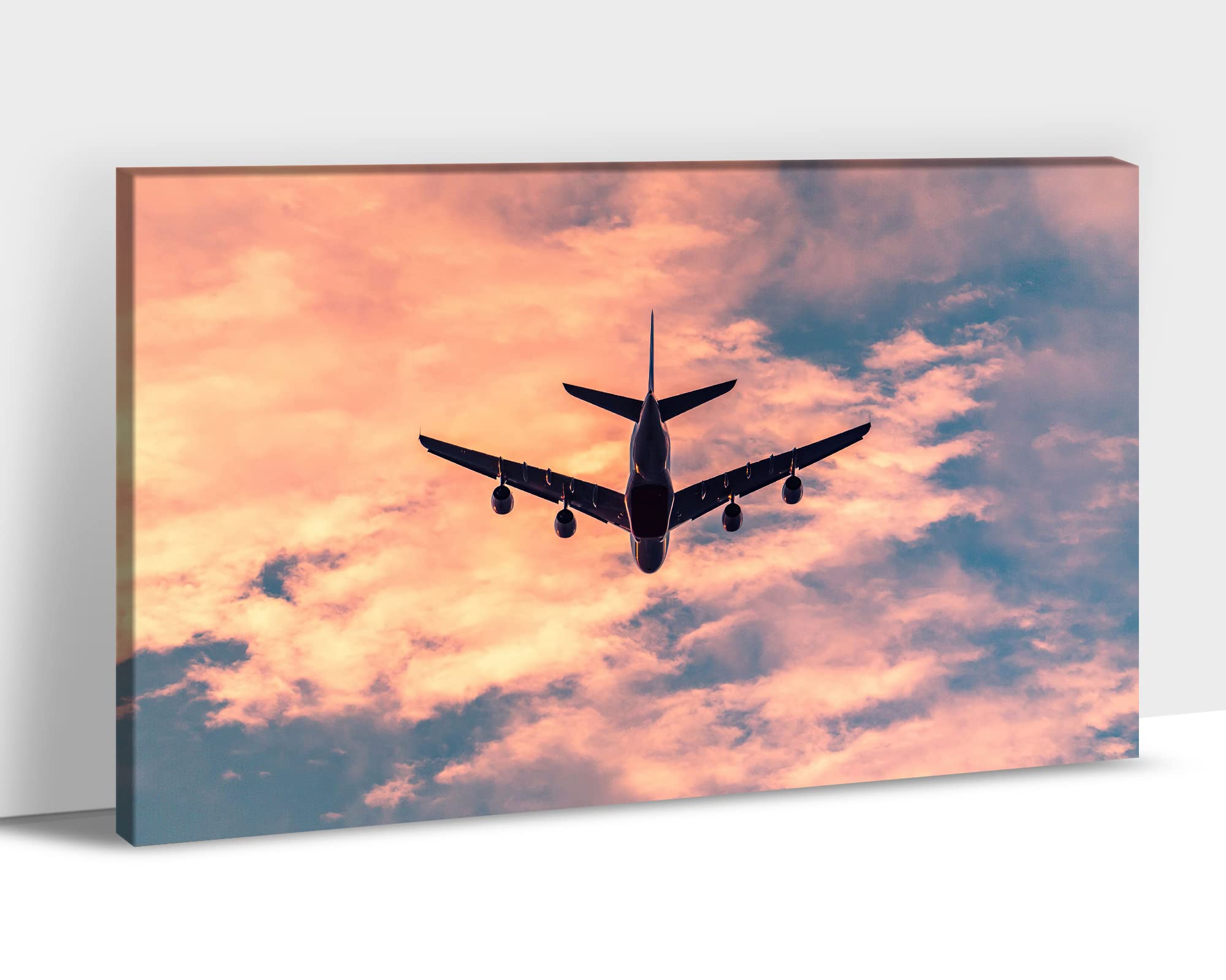 Amazon.co.jp: 飛行機キャンバスウォールアートアートワーク、モダン