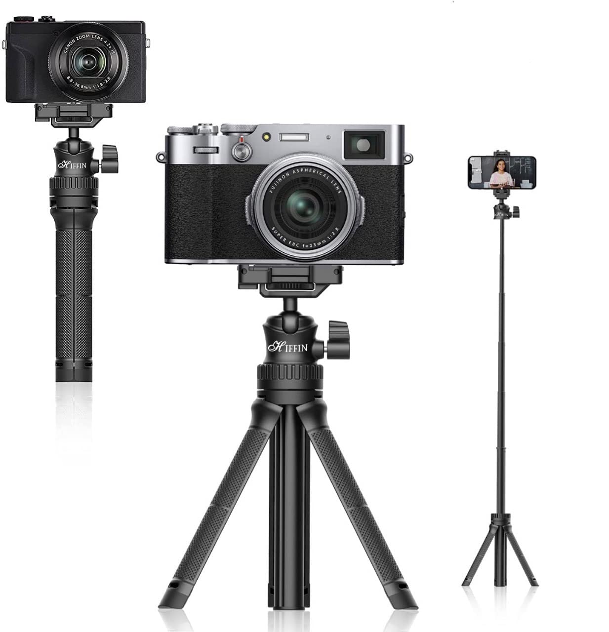 HIFFIN Ulanzi MT-34 Extendable Pole Tripod for Camera, Selfie Stick with 2 in 1 Phone Clamp, Handle Grip w 1/4" Universal Screw, Compatible w iPhone 11 Pro Max XS Max X 8 7 Samsung Can on (B09J1D6MW1) Amazon Price History, Amazon Price Tracker