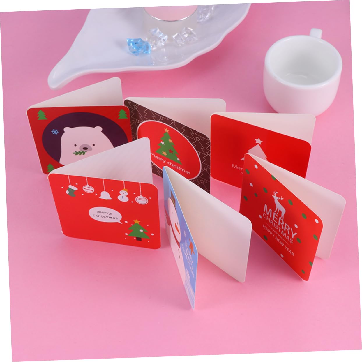 NUOBESTY 144stücke Kleine Weihnachtskarten Bemalte Segenswünsche Kreative Festtagsgrüße als Geschenk oder Grußkarte Geeignet für Familie und Freunde