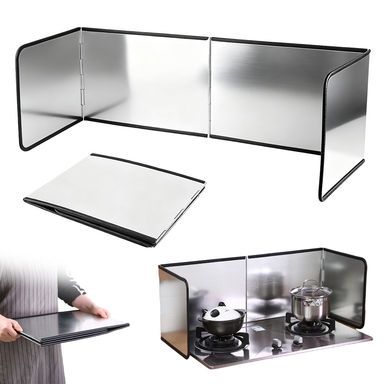 Protection anti-éclaboussures pour cuisine - 4 protections anti-éclaboussures - Paroi pliante - Protection anti-éclaboussures - Protection anti-éclaboussures pliable pour cuisines - Taches