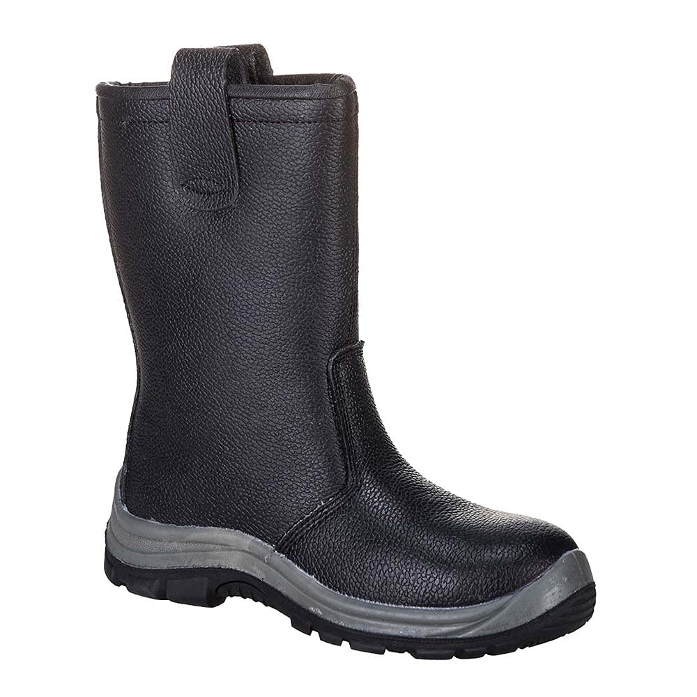 Portwest FW12BKR43 Steelite Rigger Boot, S1P CI HRO, Regular, Size: 43, Black