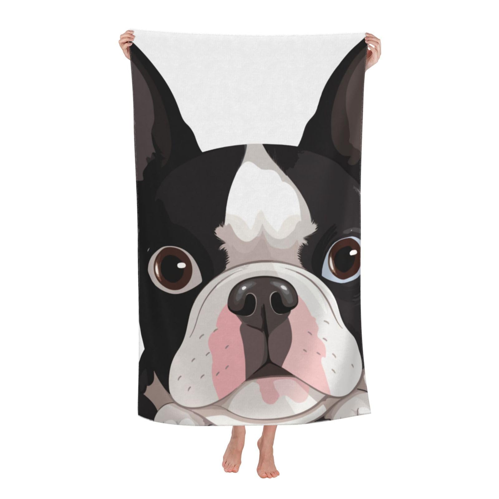 LSRCPD Beach Towels Dogs Terrier Dog1 Sports Gym Bath Swimming For Adults Women 80X130Cm