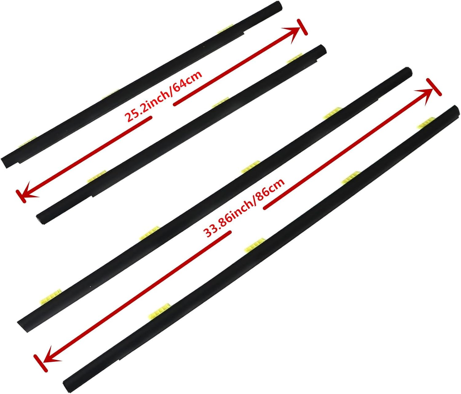 NLQR 4Pcs Outer Door Window Weather Strip, Compatible with Honda CRV CR-V 2002-2006, Replace 72450-SCA-E01 72410-SCA-E01 72950-S9A-003 72910-S9A-003 Sweep Molded Trim Seal Weatherstrip Kit