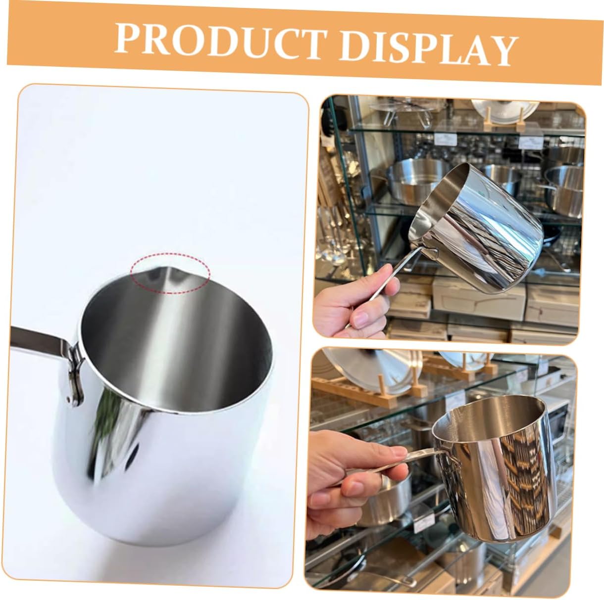 Hemobllo 304 Stainless Steel Milk Pan 900ML Measurement Scale Butter Melting Pot Chocolate Heating Saucepan for Cooking and Baking for Sauces and Soups