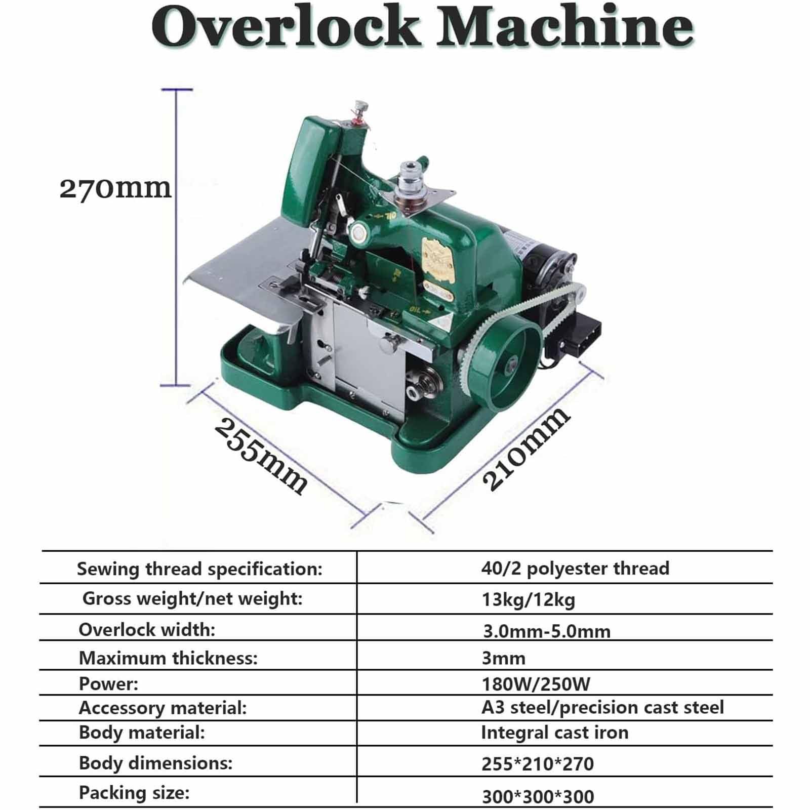 Maszyna Overlock Heavy Duty,Maszyna Szycia,Maszyny Overlock Klasy Przemysłowej,Z Zestawem Akcesoriów | Mocny Silnik, Szerokość Overlocka 3,0-5,0 Mm