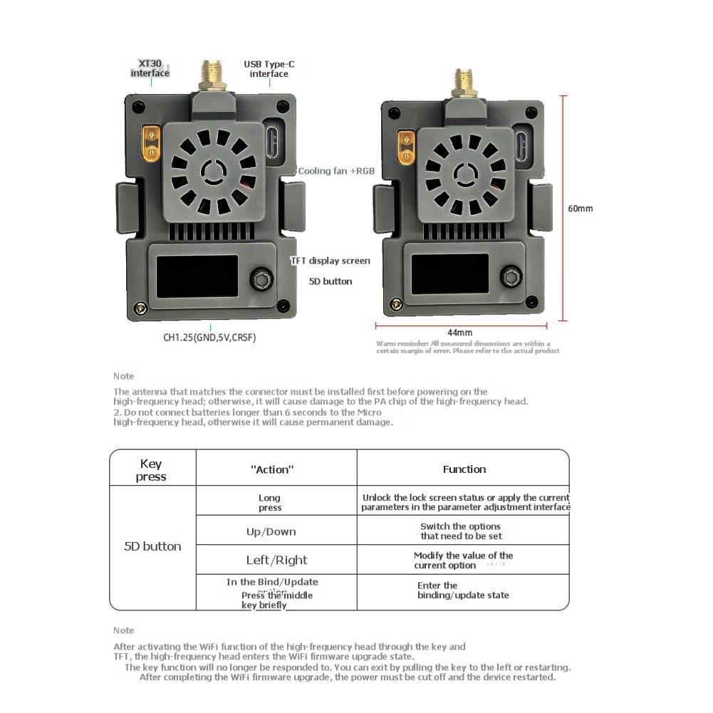 Modulo Trasmettitore-Ricevitore Ad Alta Frequenza ELRS Micro-TX per Radiocomando OpenTX T161Z T16SZ T18SZ ET16 RC