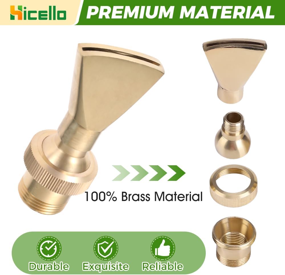 Brass Fan Fountain Nozzle – 1/2" Female or 3/4" Male Thread(Dual Thread)