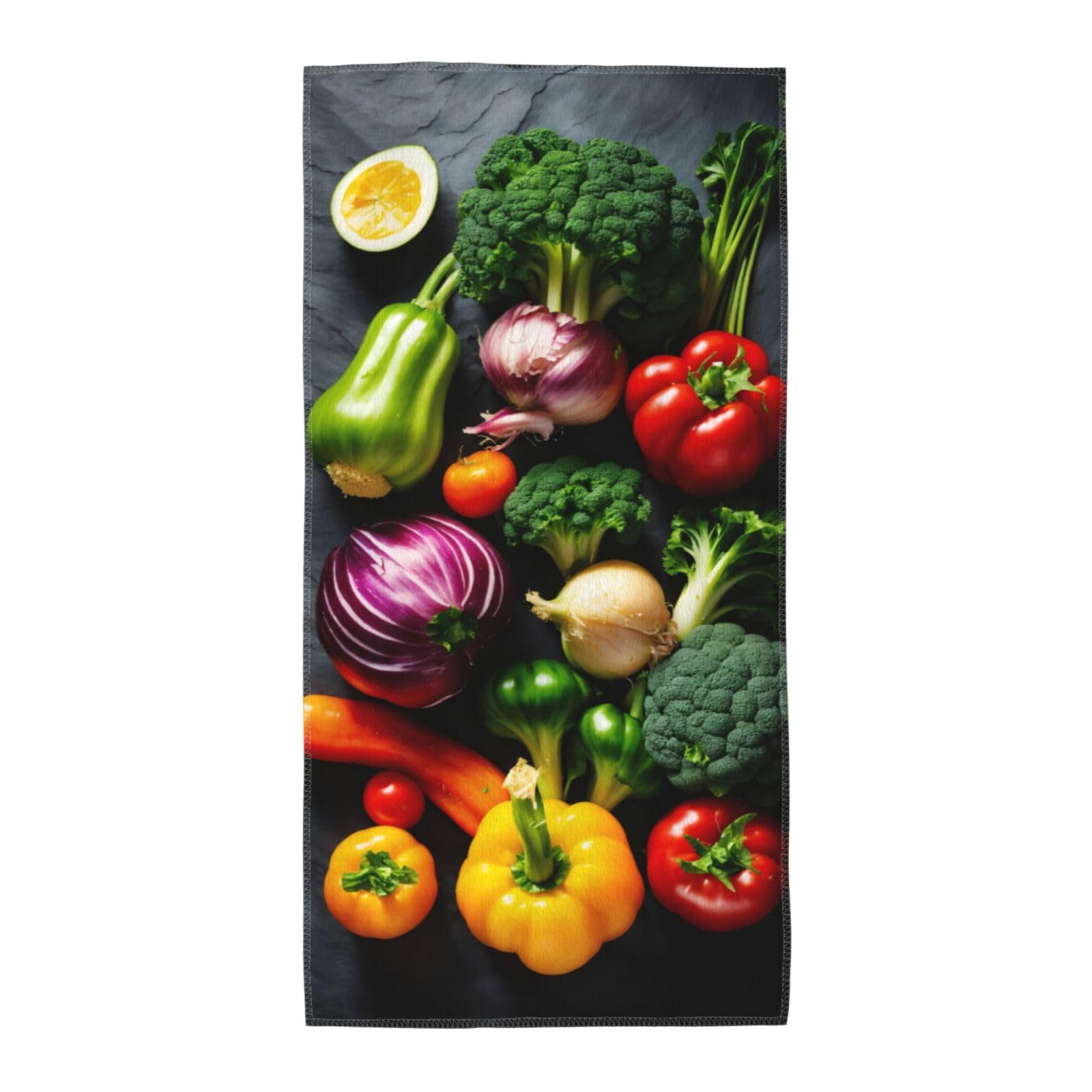 Cbaaghh Vegetable Fruit Print Towel, Towels Thick Face Towels Fast Drying Washcloth For Bath, Spa, Gym