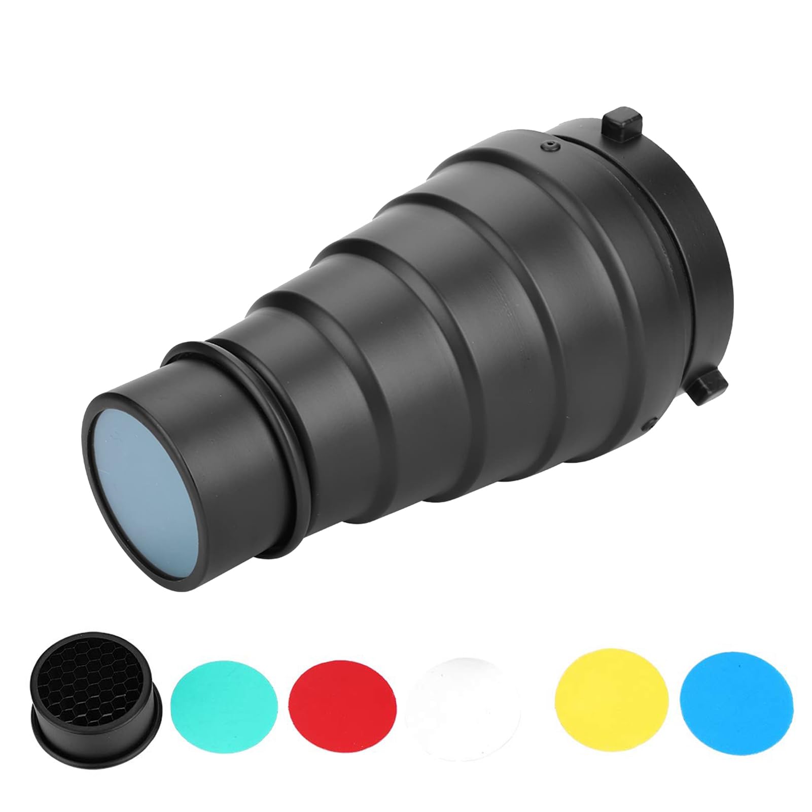 Metal Conical Snoot with Honeycomb Grid Filter Kit Light Beam Tube Bowens Mount Filter for Studio Strobe Flash