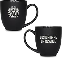 Vista 58 de Rico Industries NCAA Primary - Taza personalizada de 15 onzas, color negro mate, para bebidas calientes o frías Tigres del Estado de Aplastar