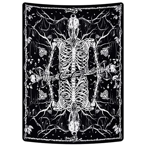Goat Skull Tapestry Skeleton Black And White Tapestries Snake Tapestry Mushroom Tapestry Branches Tapestry Butterfly Baphomet Demon Satan Tapestry Tapestry Wall Hanging For Room (51.2 X 59.1 Inches) #TOP15